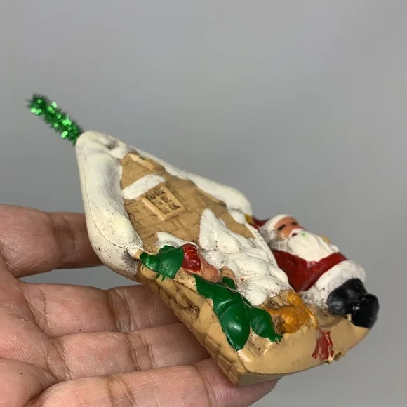 Vintage cottage Santa & elf Christmas tree ornament decoration - Picture 15 of 16